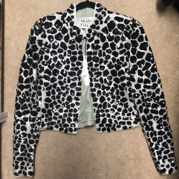 Skaist-Taylor Sequined Cropped Jacket w/ Tags - Picture 4 of 6